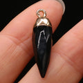 Natural Semi-precious Stone Citrine Rhombus Gold-plated Pendant Making DIY  Necklace Charm Jewelry Gift