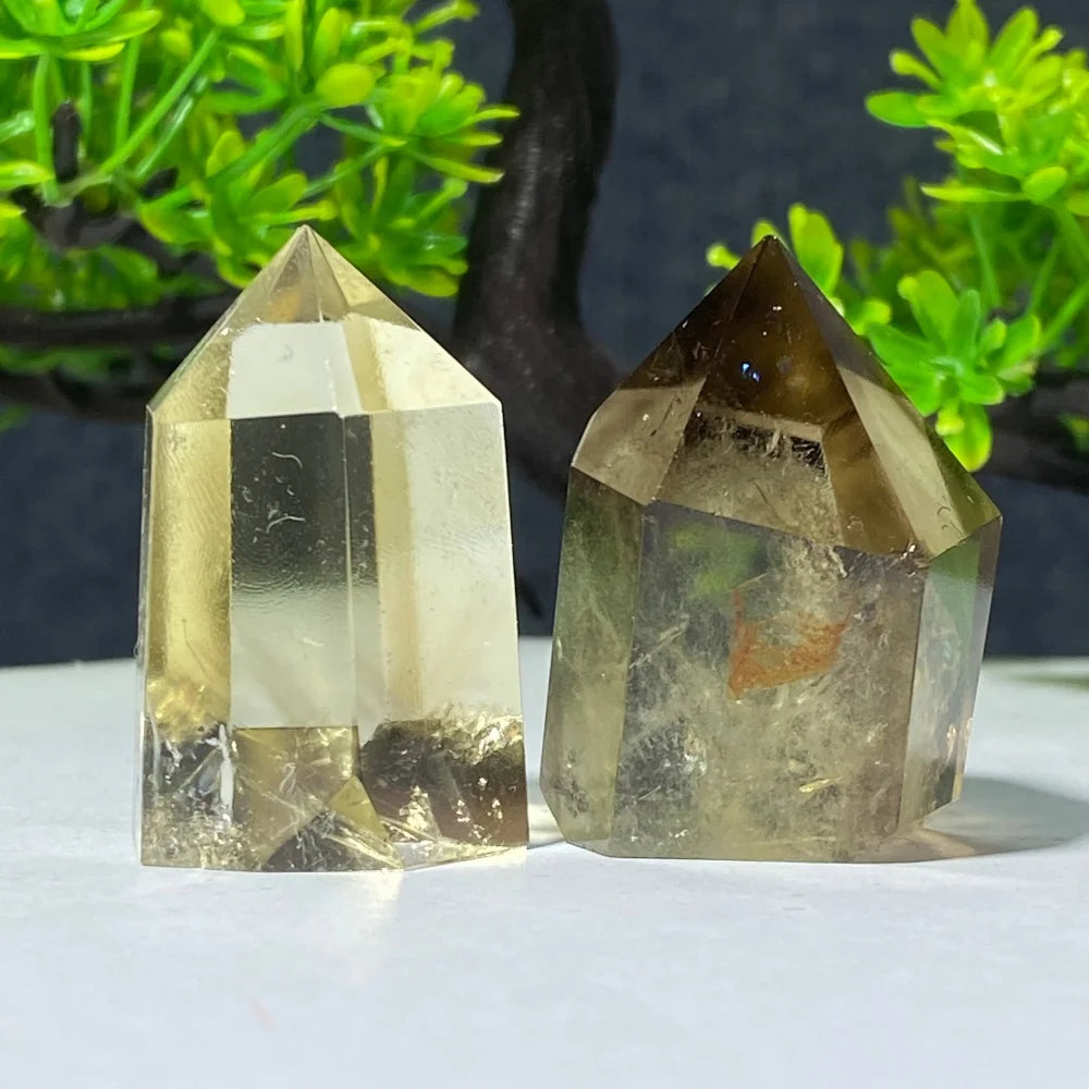 Natural Citrine Quartz Healing Pyramid Beautiful Home Decor Gift Mineral Stone Yellow Crystal Rod For Therapeutic Healing