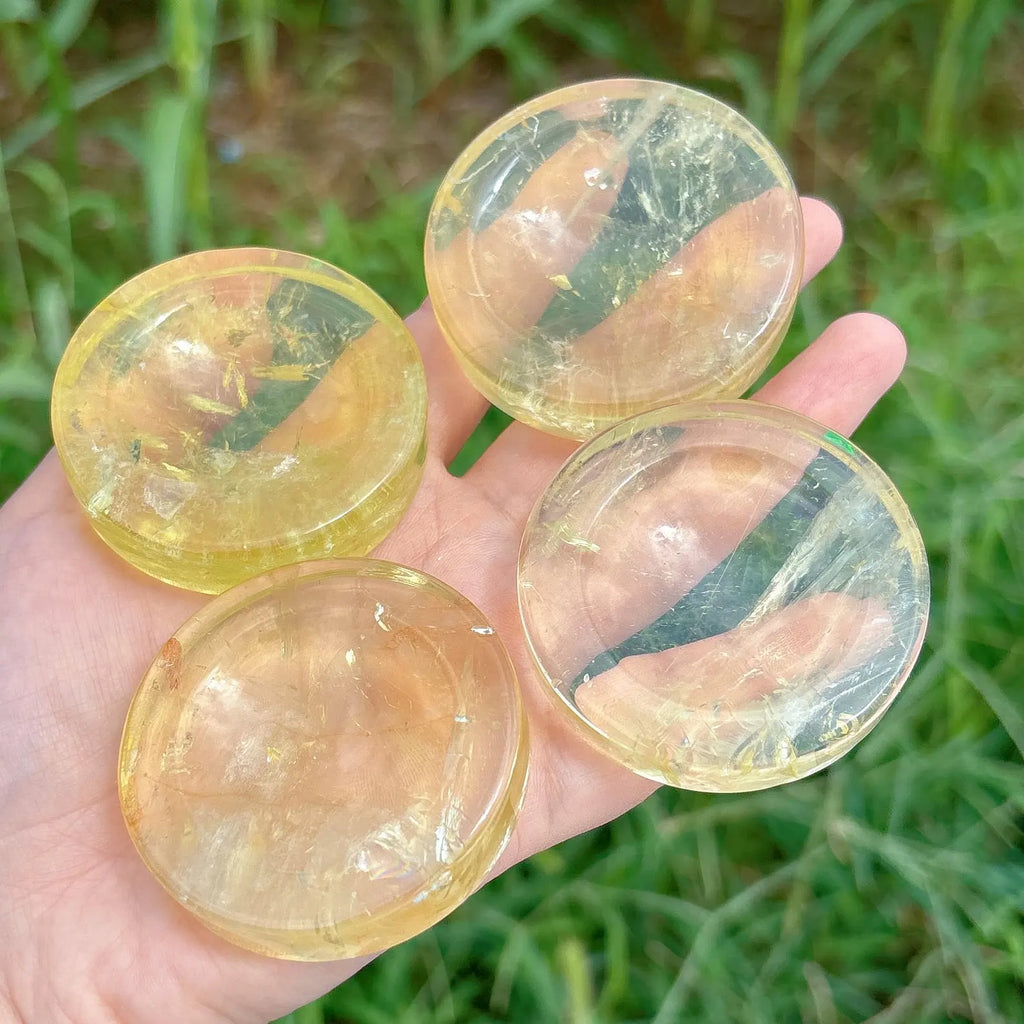 Natural Citrine Small Bowl Carving, Hand Polished Crystal Craft, Healing Mineral Stone Home Desktop Decor Art Ornament Gift