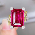 Real 14K Gold Natural Ruby Ring for Women Fine Anillos De Wedding Bands Ruby Gemstone Ring Red Ruby Jewelry Anel Females