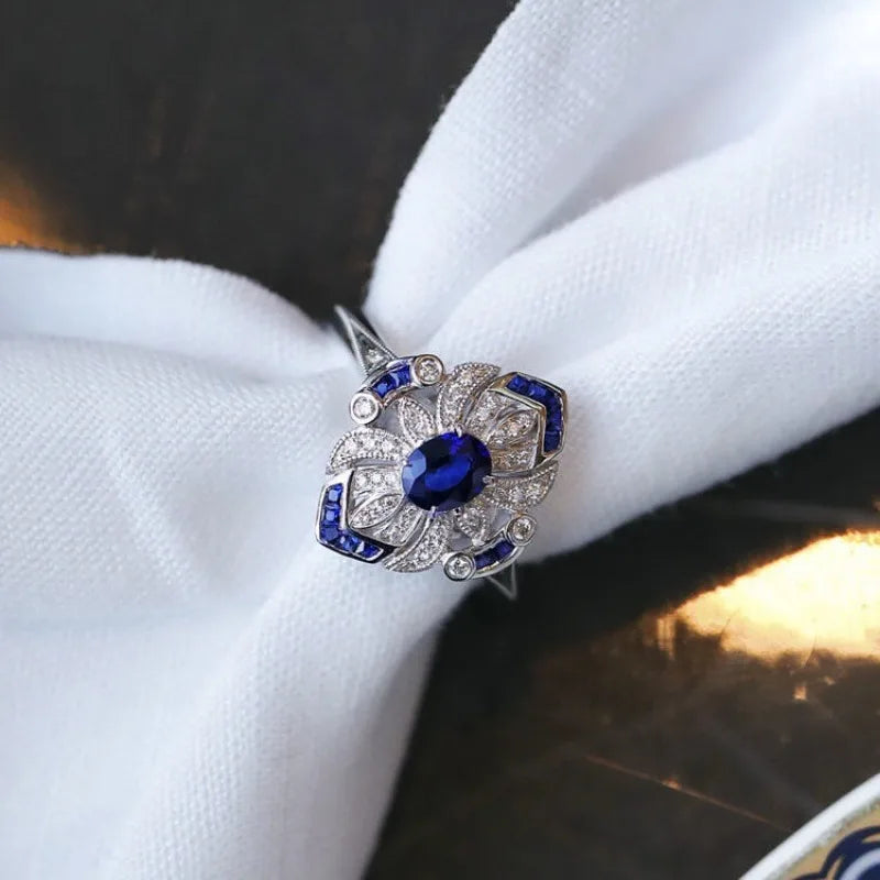 Light Blue Sapphire Ring in Sterling Silver