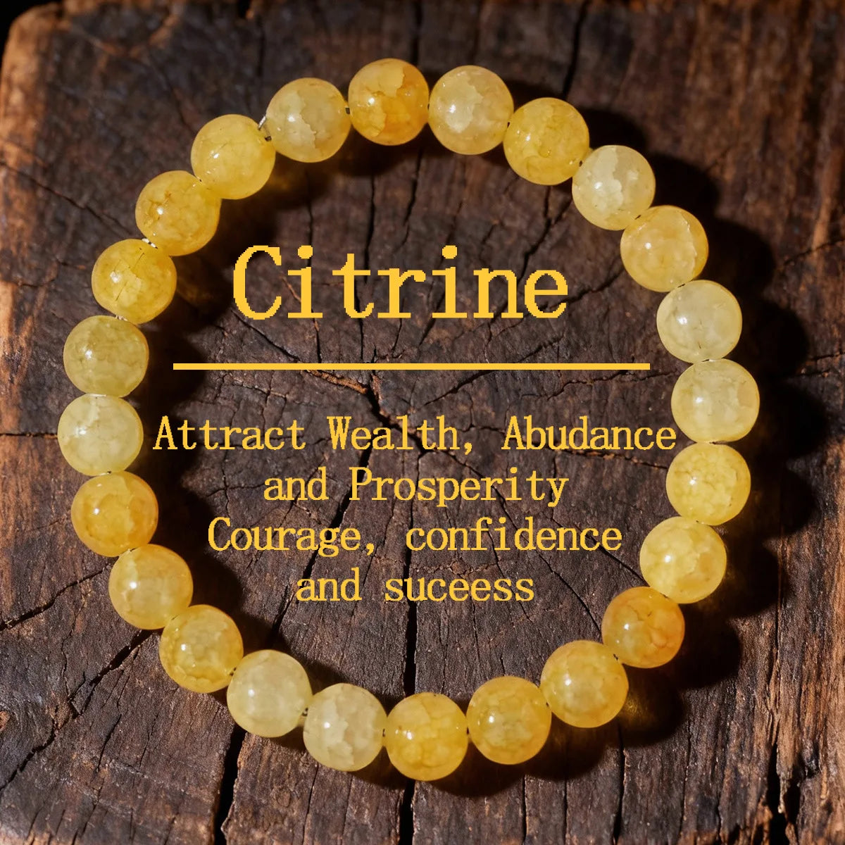 Natural Citrine Crystal Bracelet – Genuine Gemstone Bracelet for Everyday Wear