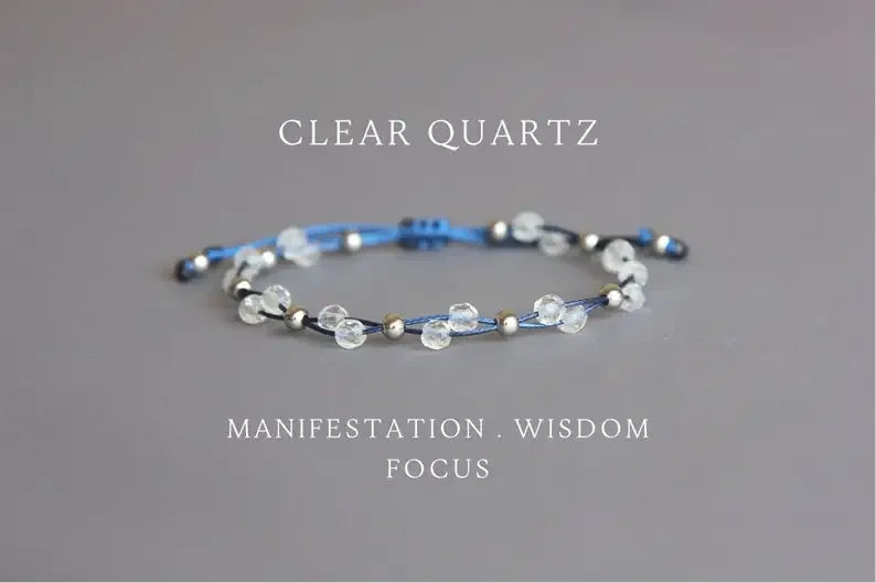 Clear Quartz Beaded Bracelet – April Birthstone