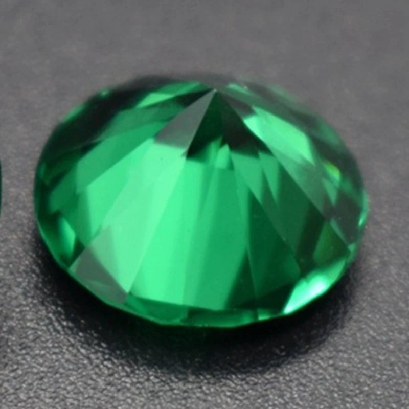 Created Emerald Round Cut Loose Gemstone