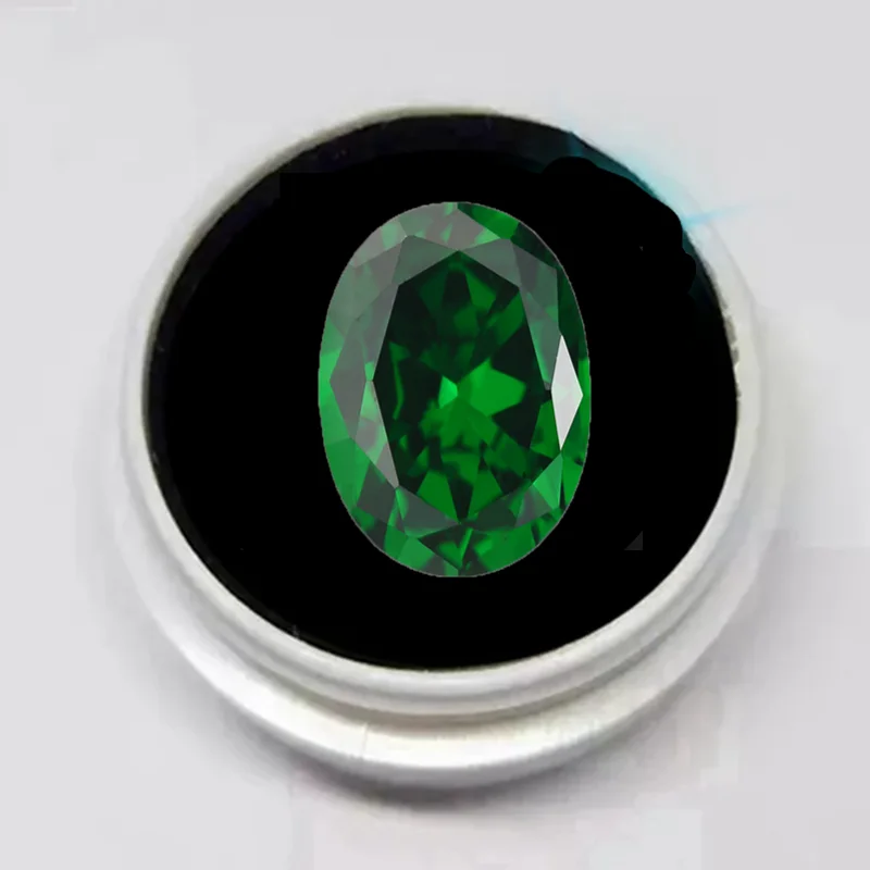 Created Emerald Oval Cut Loose Gemstone