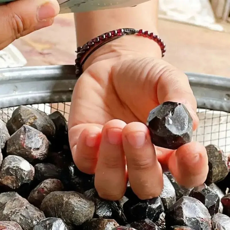 Natural Red Garnet Rough Crystal Healing Stone