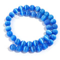 Natural Blue Cat Eye Gemstone Beads for Jewelry Making