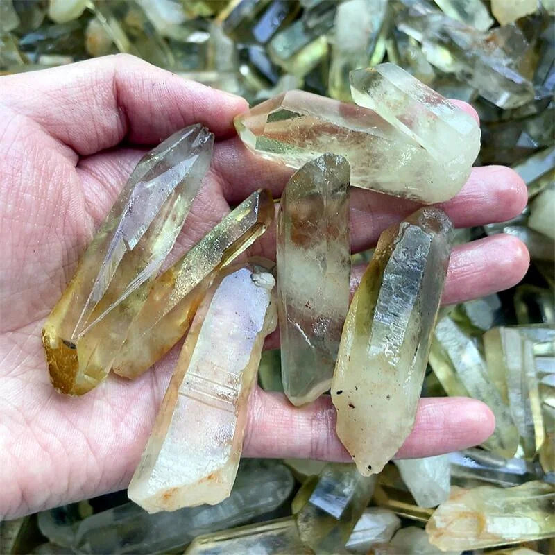 500g Natural Citrine Raw Point Quartz Crystal Cluster Raw Specimen Healing Stone Reiki Rock Ornaments Home Decoration
