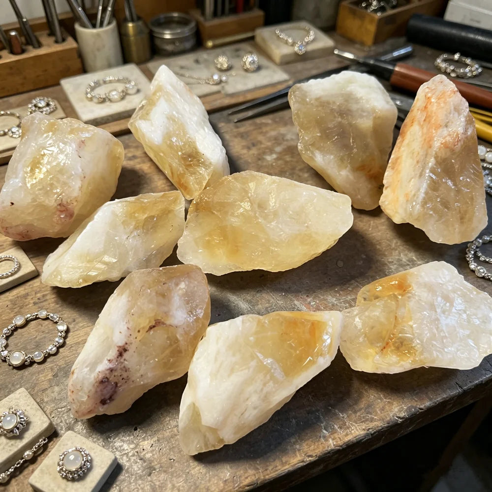 Natural Raw Citrine Healing Crystals for Jewelry Making Stone Mineral Specimen Collection Meditation Home Decoration Stone Gifts