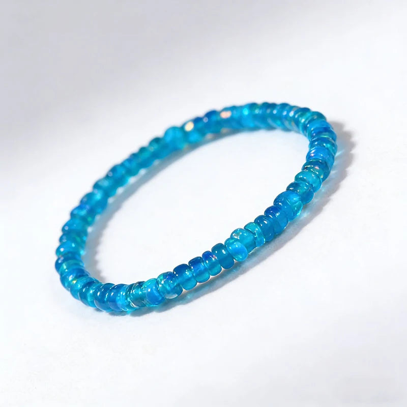 Natural Opal Beaded Bracelet – Genuine Crystal Stretch Bracelet for Women