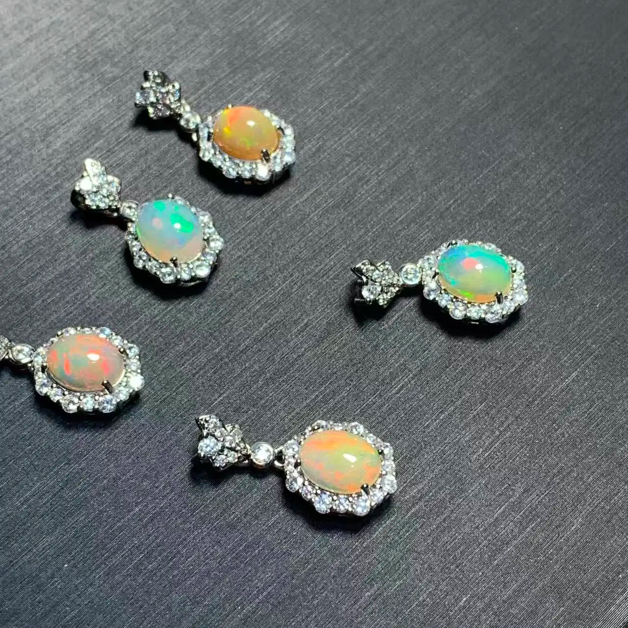 Oval Natural Opal Pendant Necklace | Genuine Gemstone Jewelry