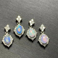 Oval Natural Opal Pendant Necklace | Genuine Gemstone Jewelry