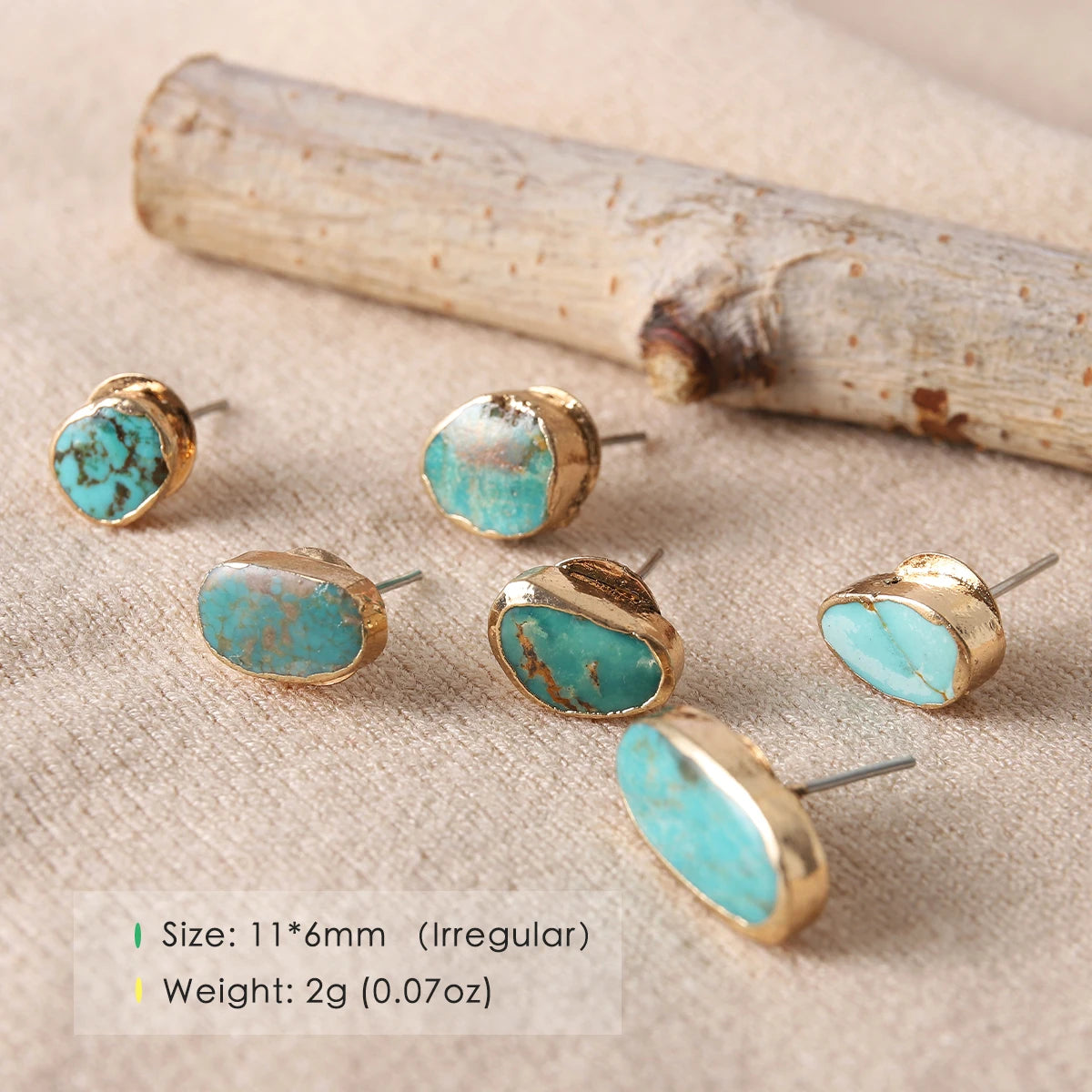 Blue Turquoise Statement Earrings | Electroplated Fashion Jewelry