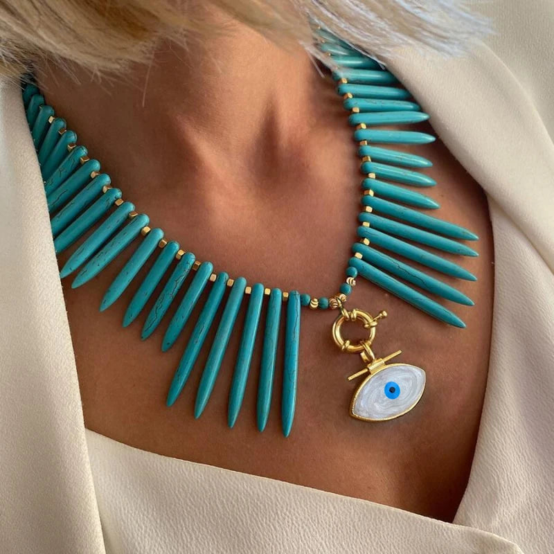 Heart Turquoise Pendant Necklace | Natural Stone December Birthstone