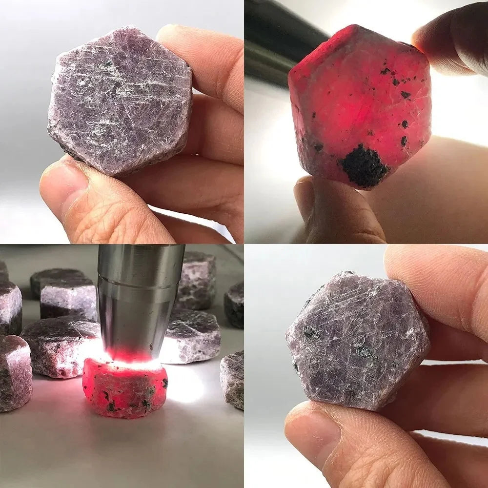 Natural Ruby Corundum Raw Crystal Stone | Genuine July Birthstone