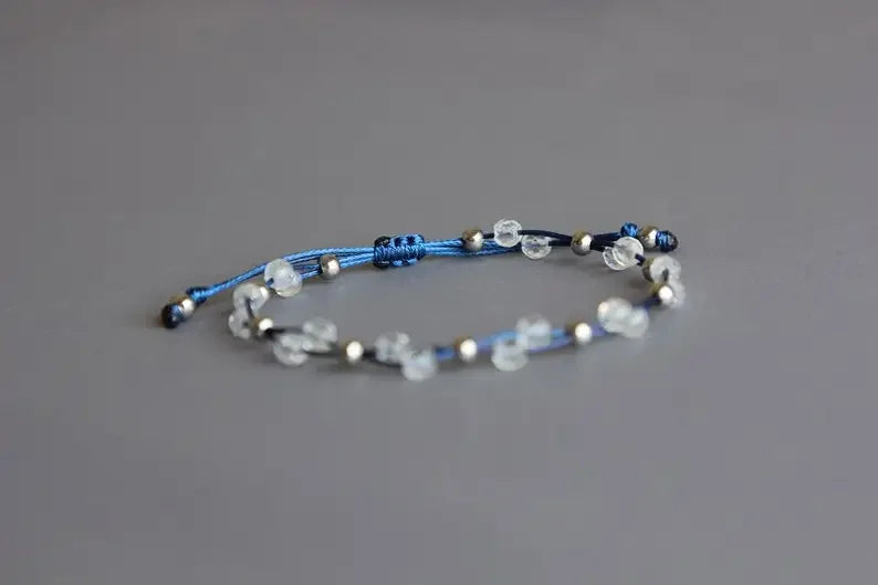 Clear Quartz Beaded Bracelet – April Birthstone