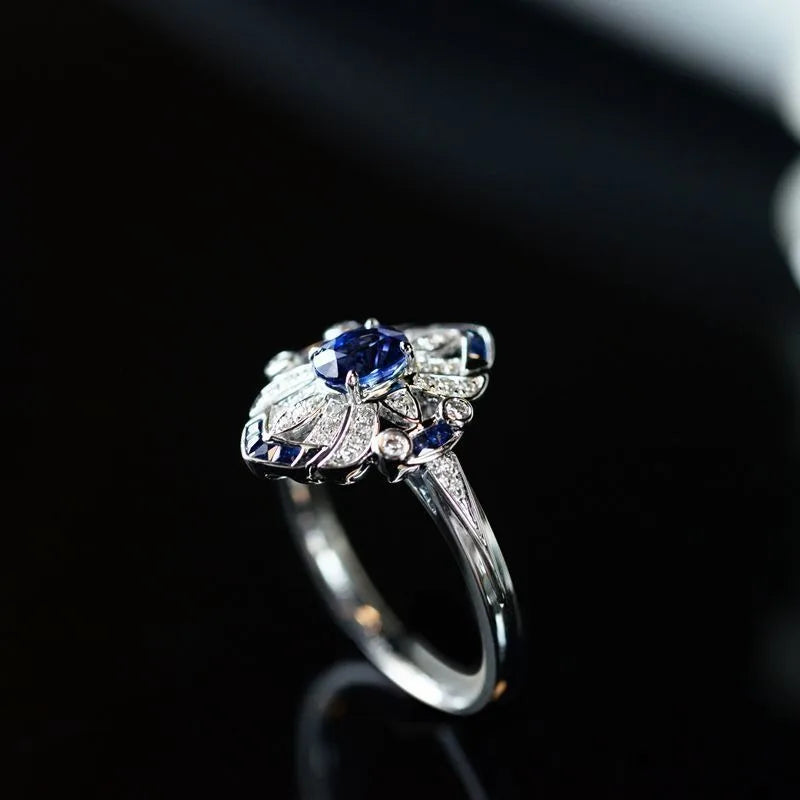 Light Blue Sapphire Ring in Sterling Silver