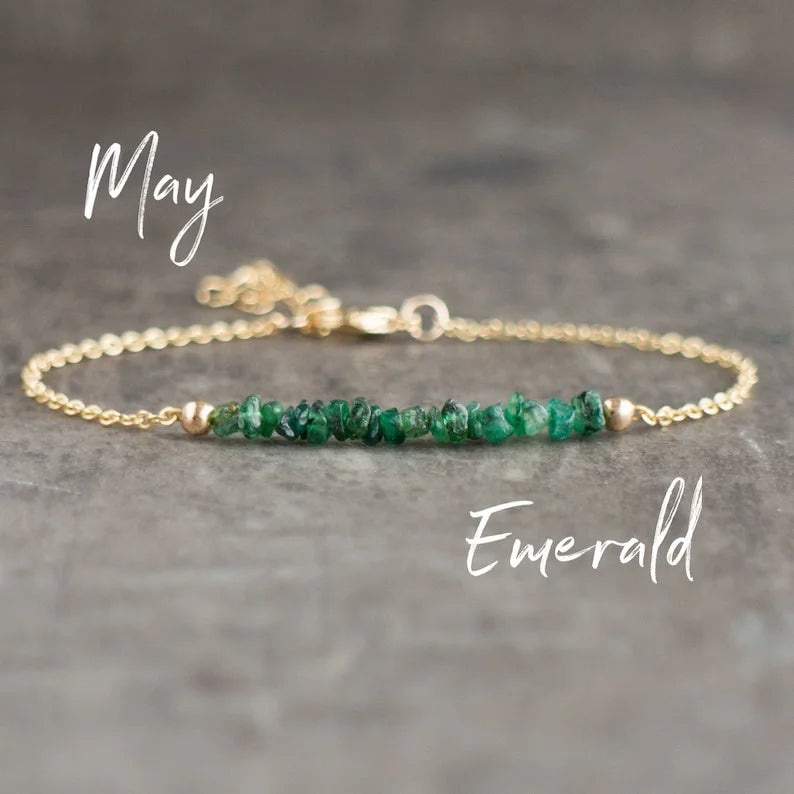 Raw Emerald Crystal Bracelet