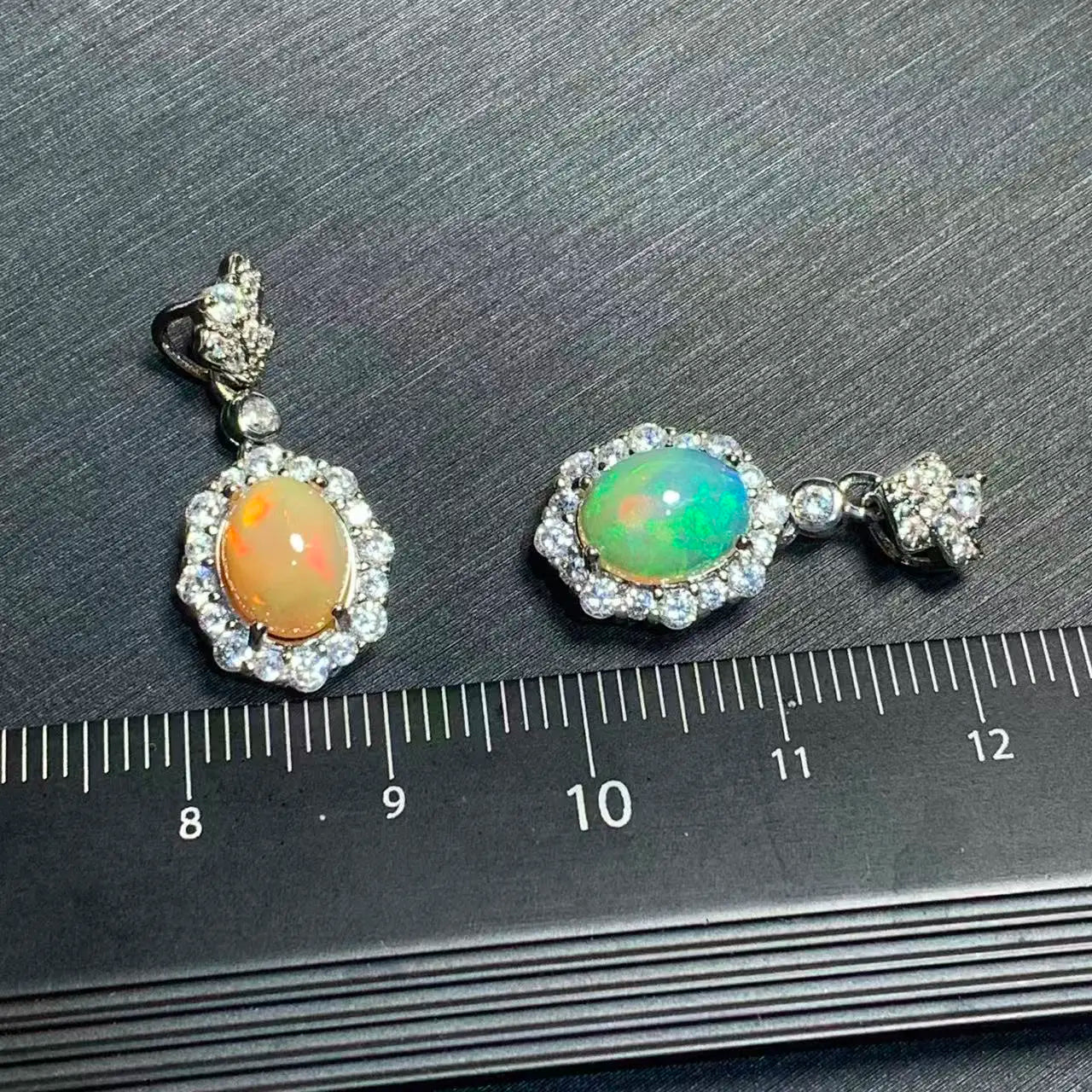Oval Natural Opal Pendant Necklace | Genuine Gemstone Jewelry