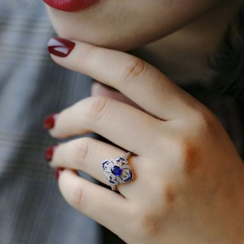 Light Blue Sapphire Ring in Sterling Silver