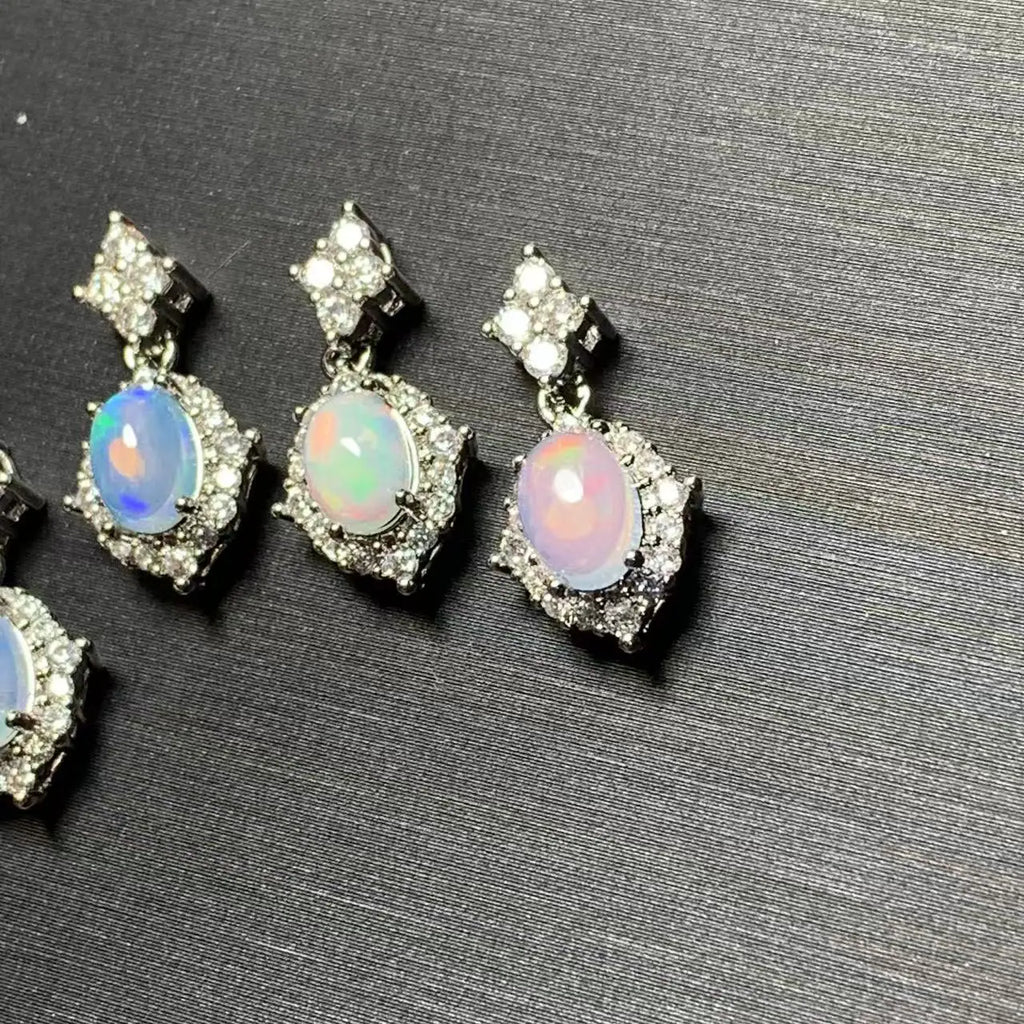 Oval Natural Opal Pendant Necklace | Genuine Gemstone Jewelry