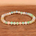 Natural Opal Beaded Bracelet – Genuine Crystal Stretch Bracelet for Women