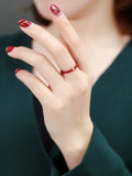 Natural ruby adjustable  Fine Jewelry New Real 18K Gold  for Women Au750  Design Simple Fashion Fine Jewelry Gift    J1009
