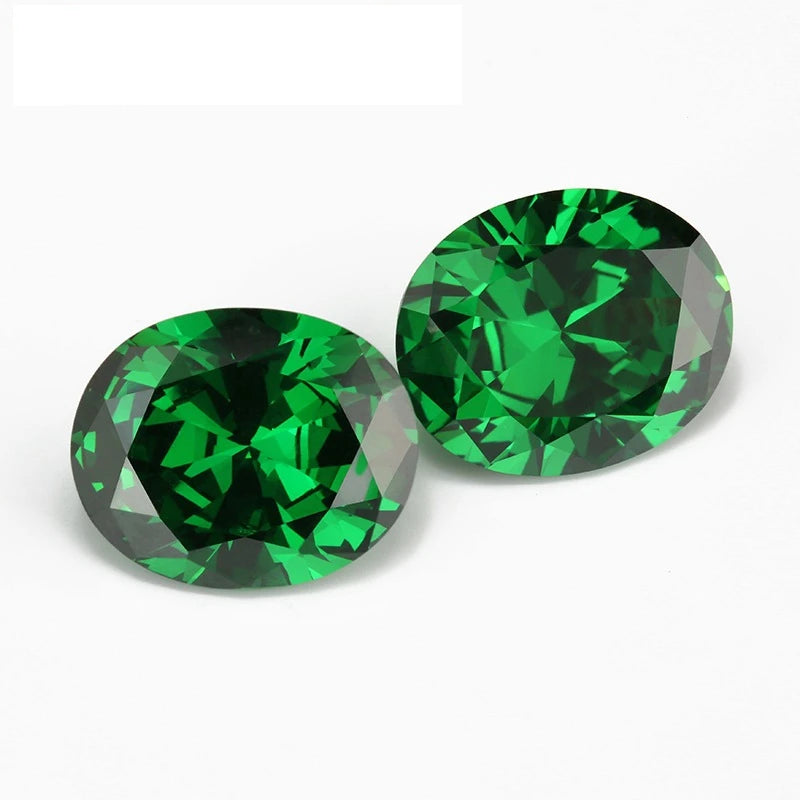 Created Emerald Oval Cut Loose Gemstone