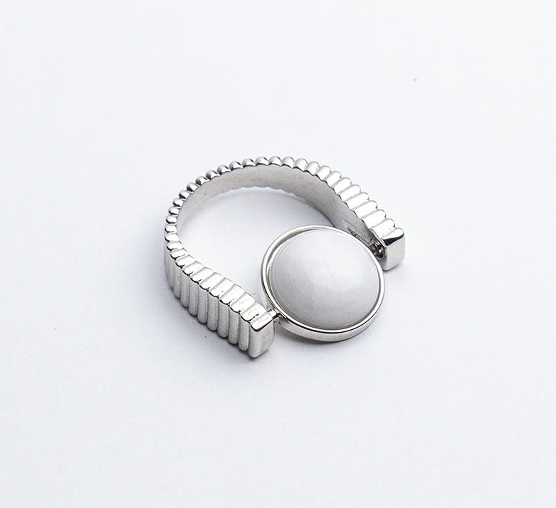 Original Fidget Spinner Rings Natural Stone Rings Replaceable Spinners For Anxiety And Stress Relief Jewelry Gifts