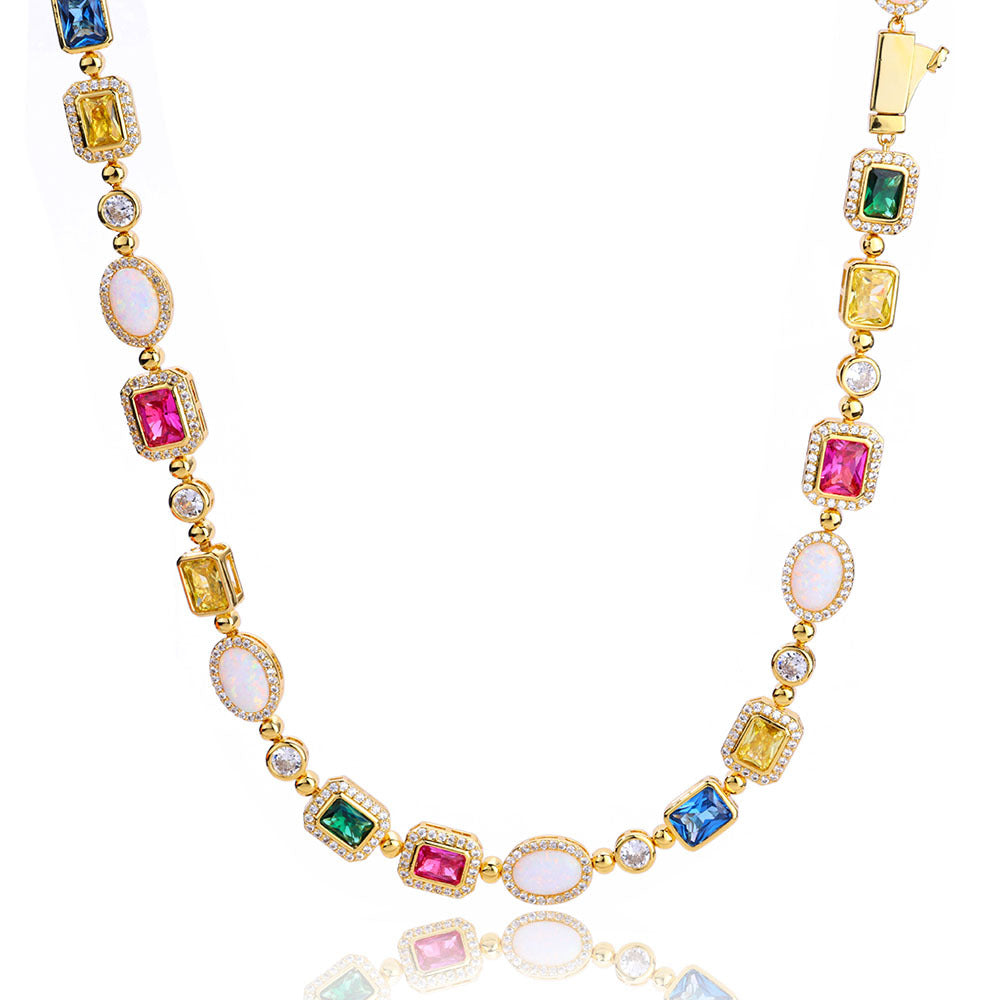 Malika Gems Color Aura Necklace – Vibrant Gemstone Energy Piece