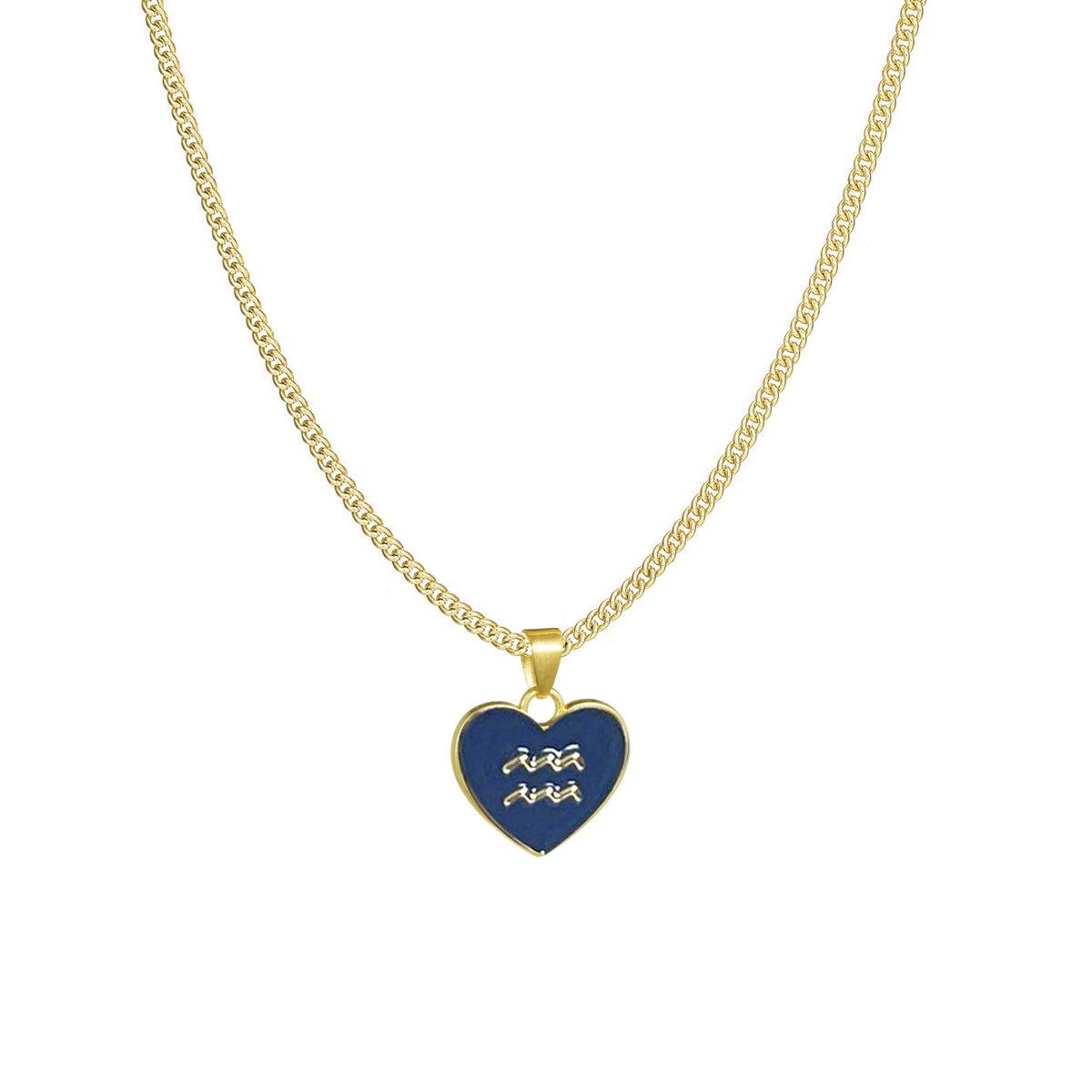 Fashion Color Zodiac Peach Heart Alloy Necklace