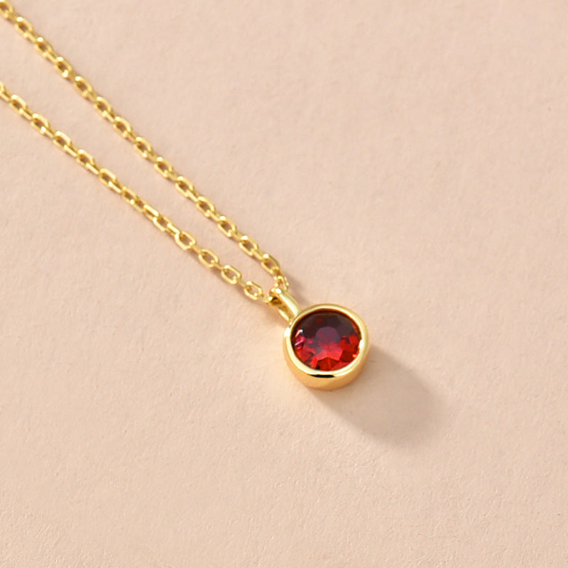 Women's Fashionable Simple Sterling Silver Solitaire Necklace With Twelve Zodiac Signs