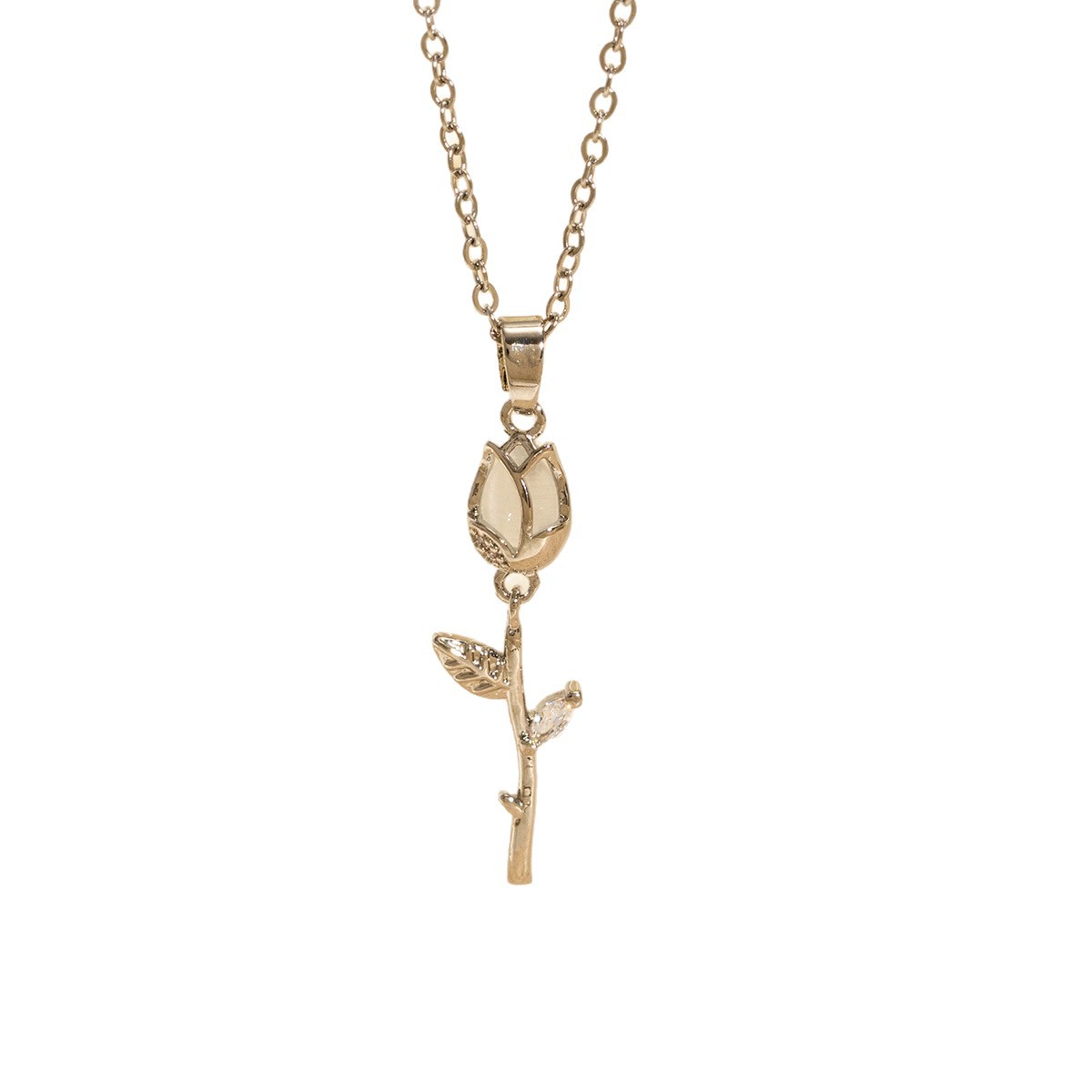 Malika Gems Personalized Tulip Necklace – Custom Floral Piece