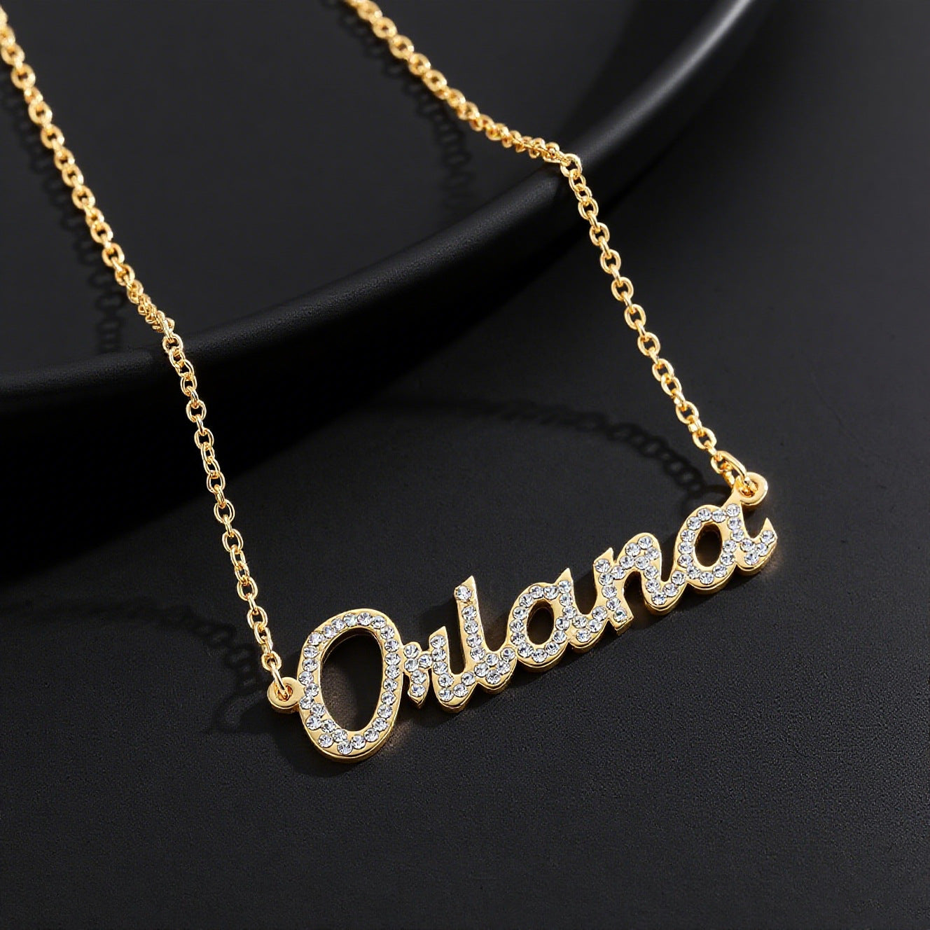 Malika Gems Custom Name Necklace – Personalized Diamond Letter Pendant