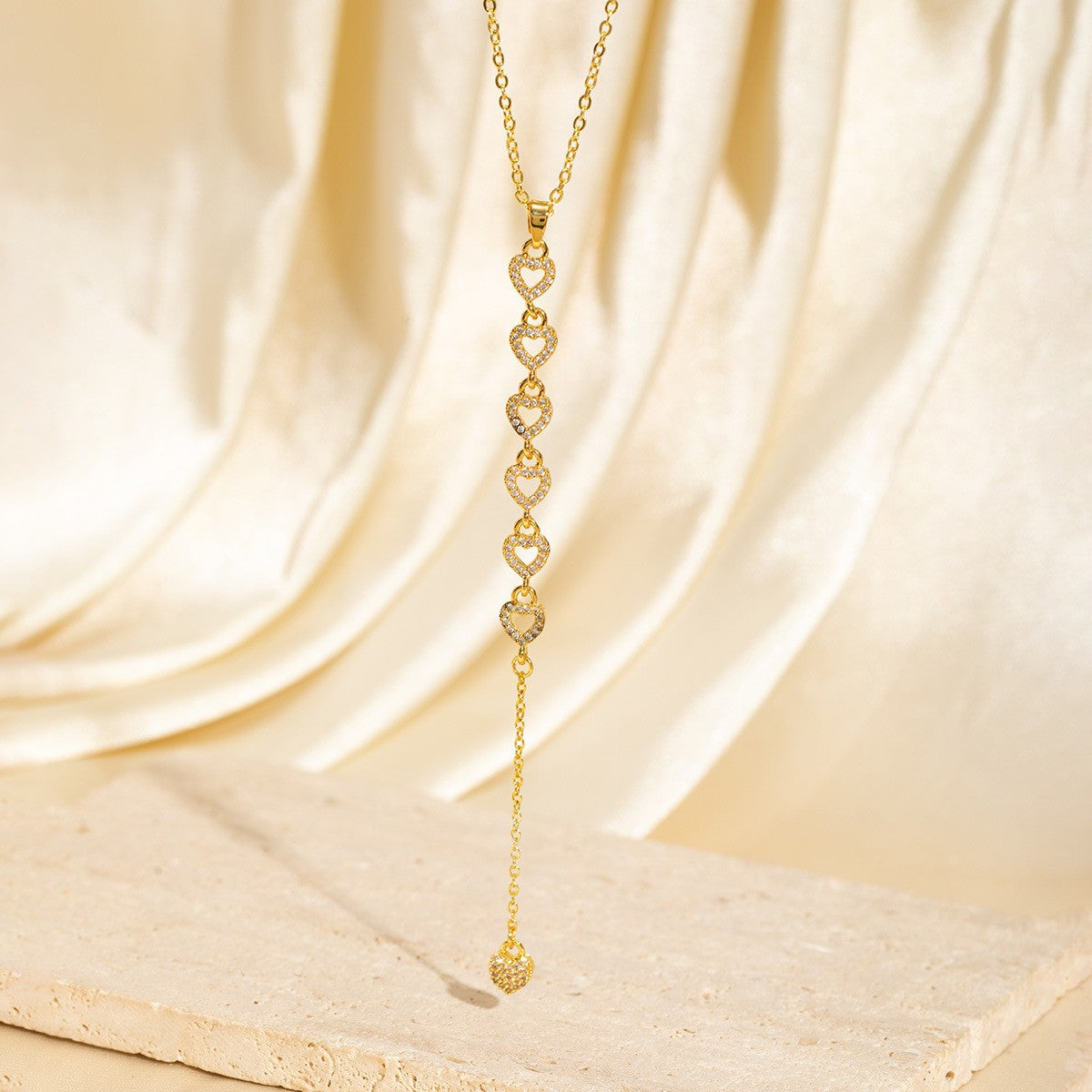 Malika Gems Tassel Flow Necklace – Color Zircon & Elegant Drop Design