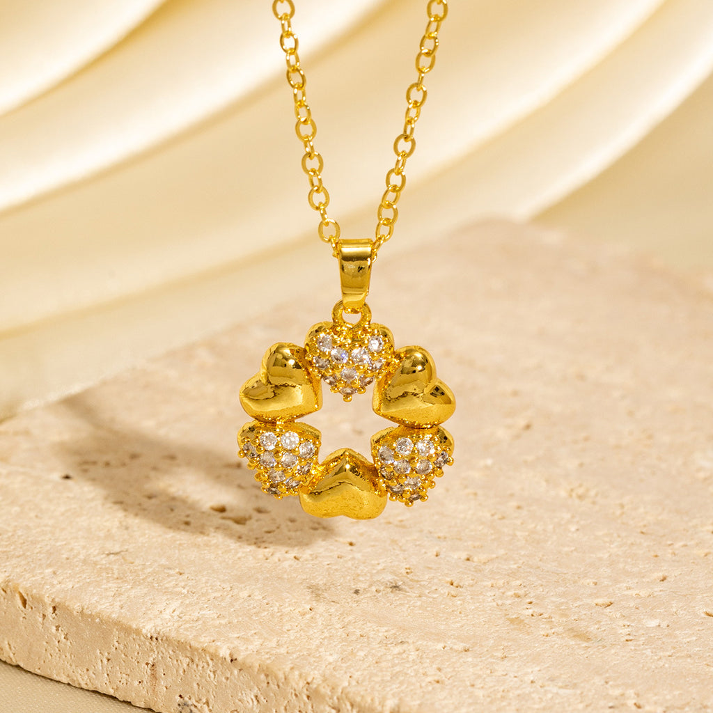 Malika Gems Minimal Luxe Heart Necklace – Elegant Hollow Design