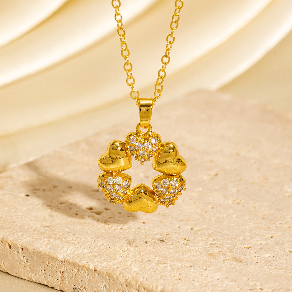 Malika Gems Minimal Luxe Heart Necklace – Elegant Hollow Design