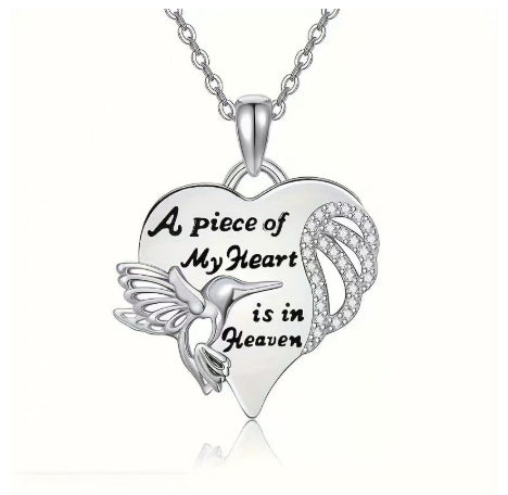 Malika Gems Hummingbird Heart Necklace – Freedom & Love Pendant