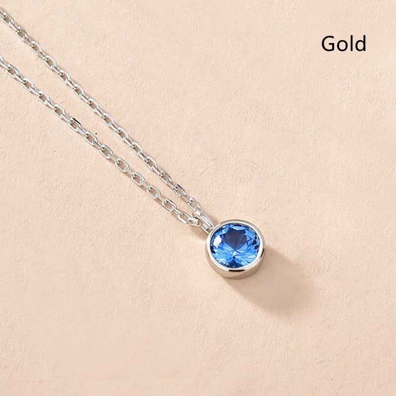 Women's Fashionable Simple Sterling Silver Solitaire Necklace With Twelve Zodiac Signs