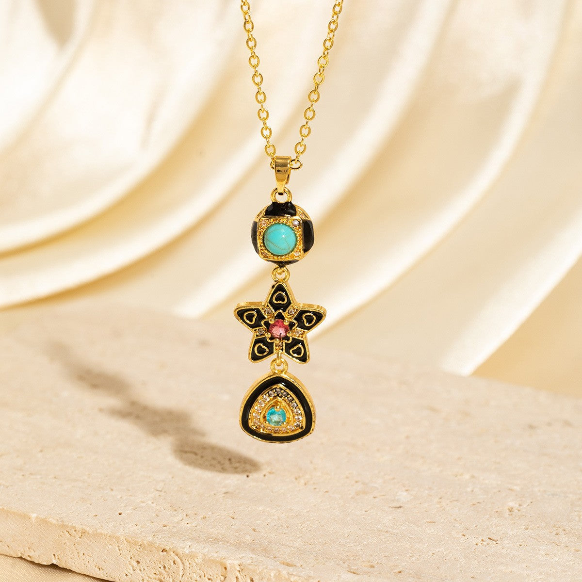 Malika Gems Tassel Flow Necklace – Color Zircon & Elegant Drop Design