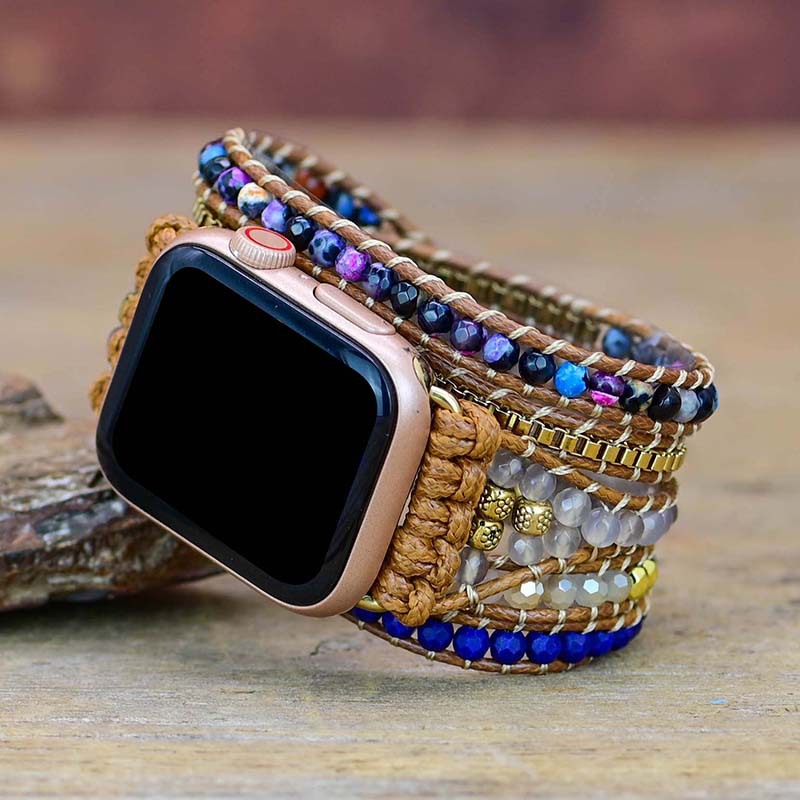 Natural Stone Woven Watch With Bracelet Boho
