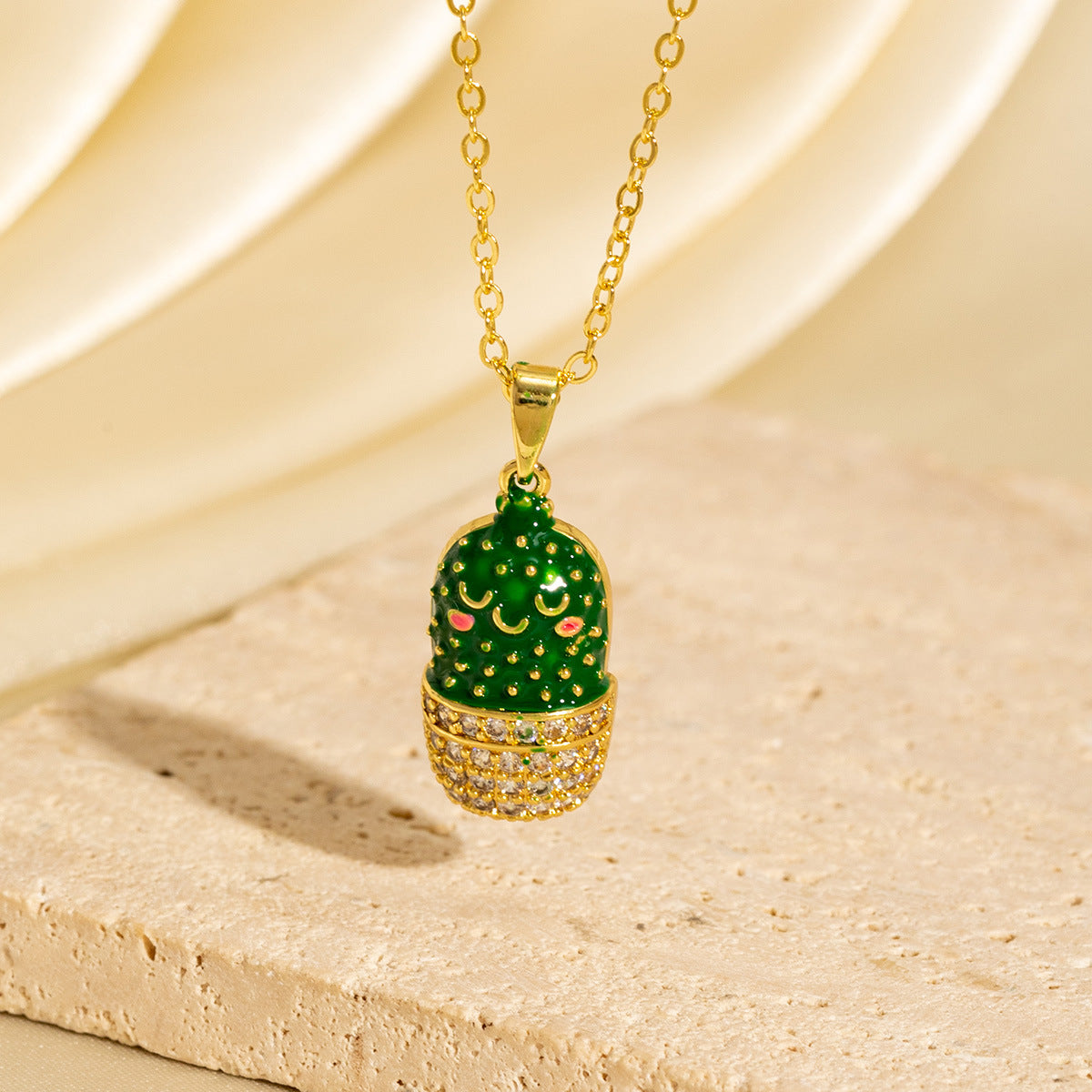 Malika Gems Desert Energy Necklace – Cactus Spirit Pendant