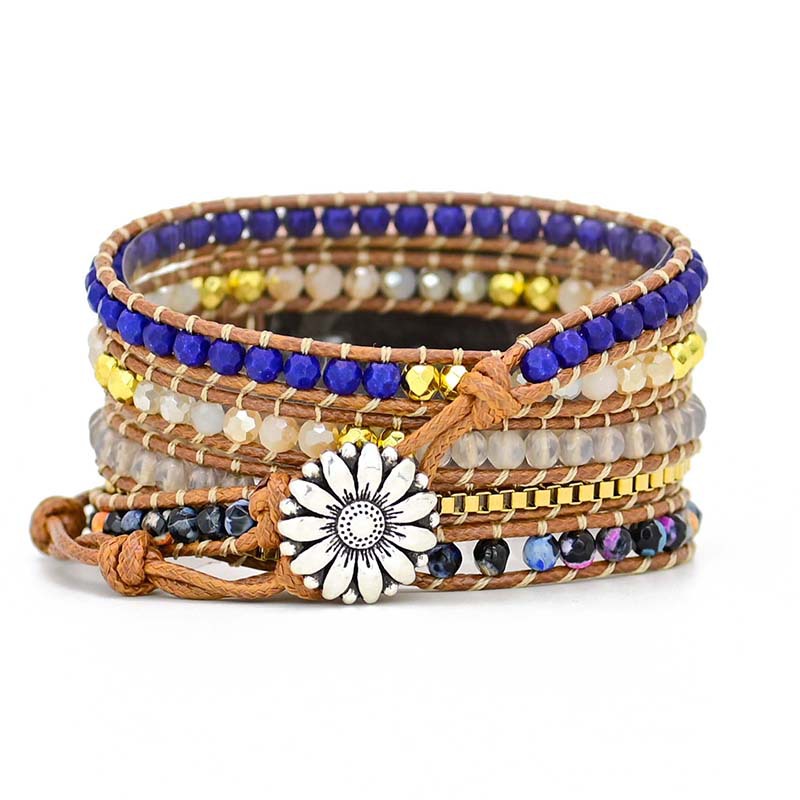 Natural Stone Woven Watch With Bracelet Boho