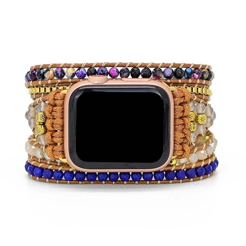 Natural Stone Woven Watch With Bracelet Boho