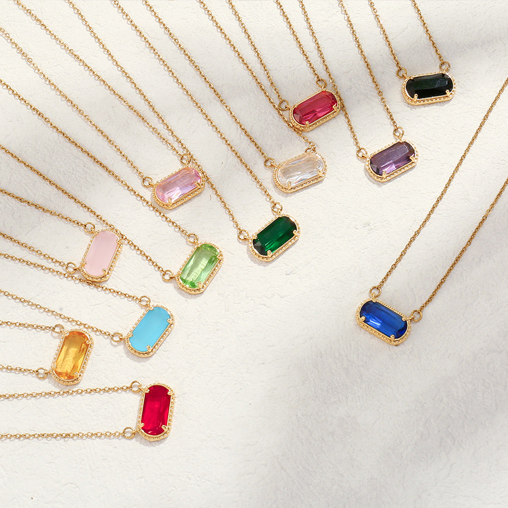 Malika Gems Birthstone Energy Necklace – 12 Stone Alignment Pendant