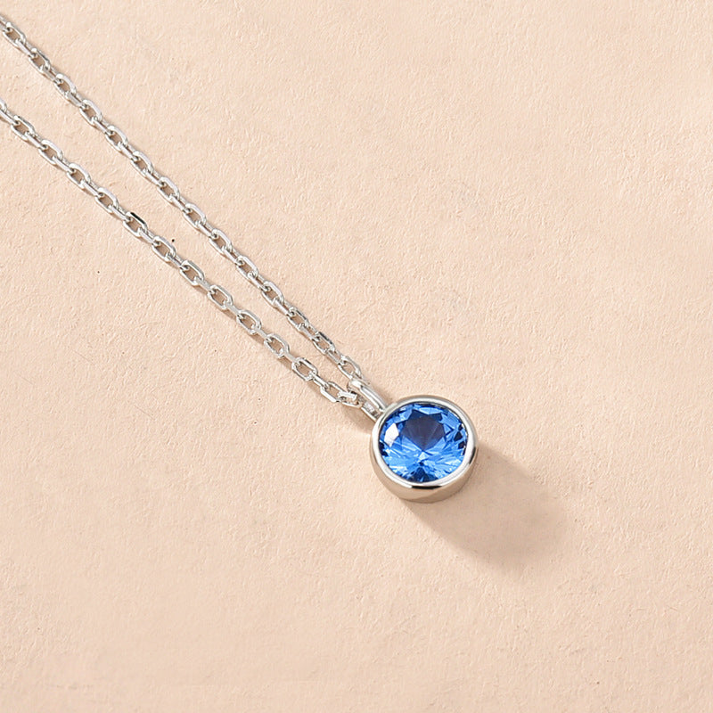 Women's Fashionable Simple Sterling Silver Solitaire Necklace With Twelve Zodiac Signs