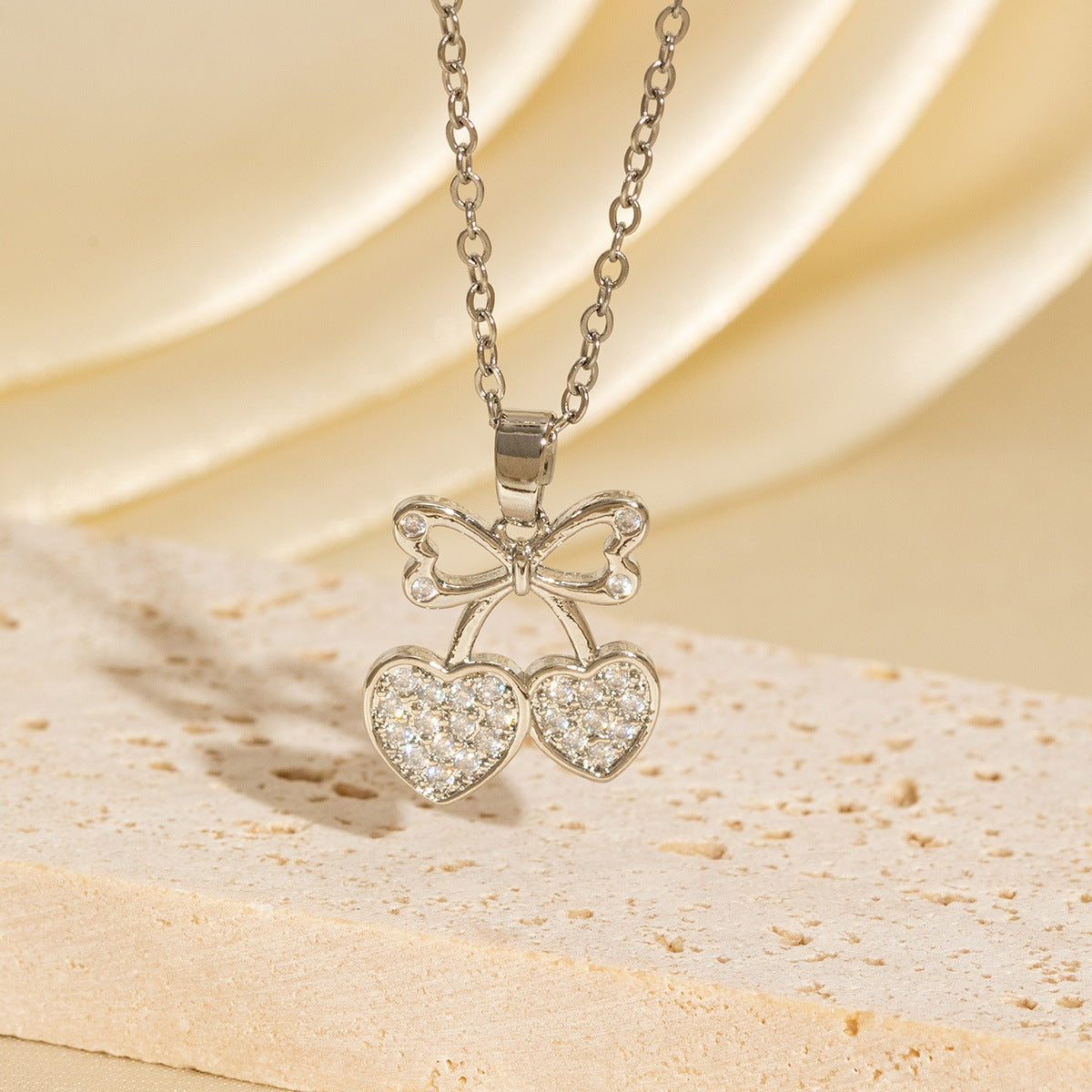 Malika Gems Cherry Glow Necklace – Red Crystal Drip Pendant