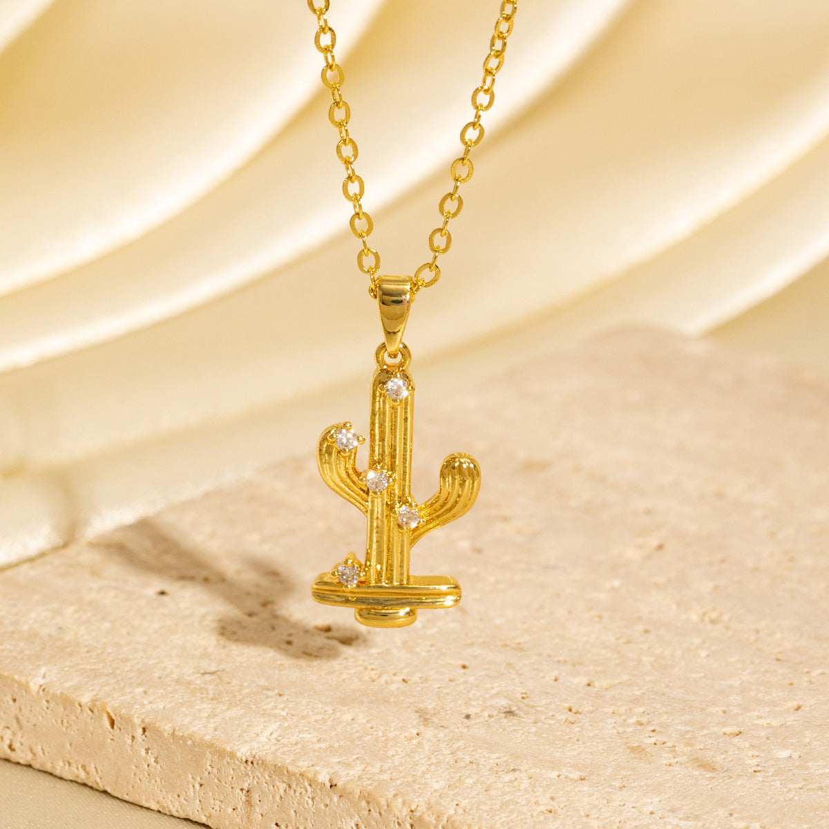 Malika Gems Cactus Drip Necklace – Unique Niche Energy Pendant